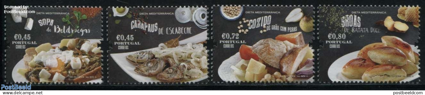 Portugal 2015 Mediterranean Dishes 4v, Mint NH, Health - Unused Stamps