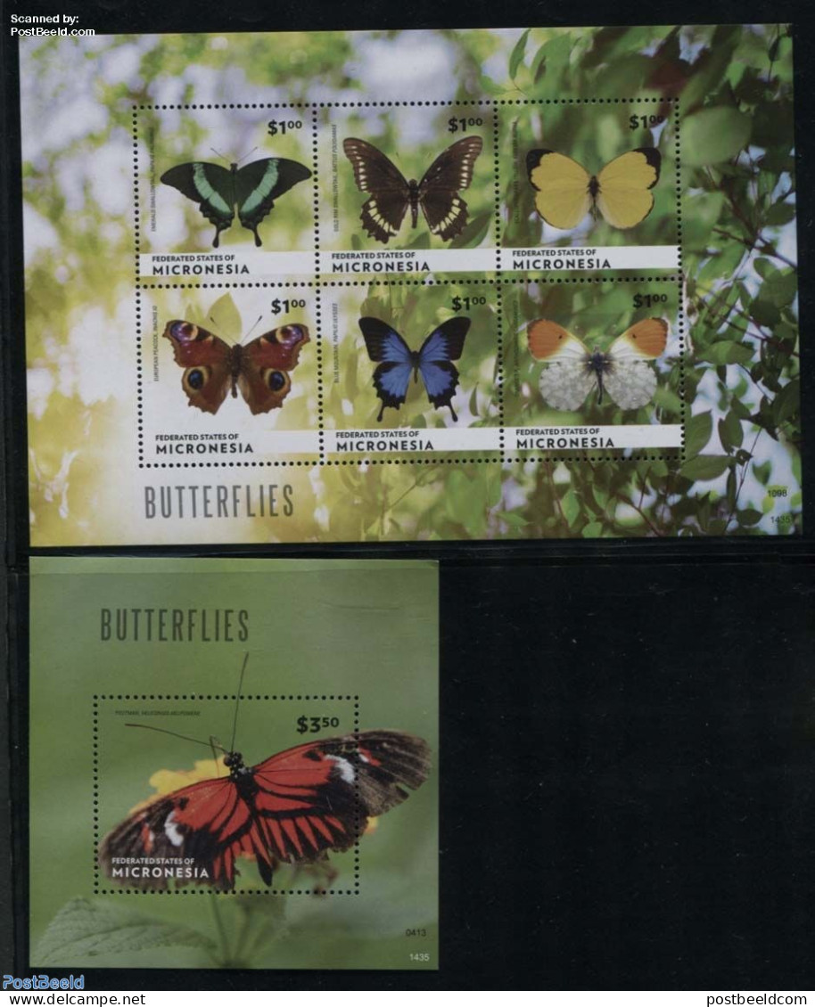 Micronesia 2014 Butterflies 2 S/s, Mint NH, Nature - Butterflies - Micronesia