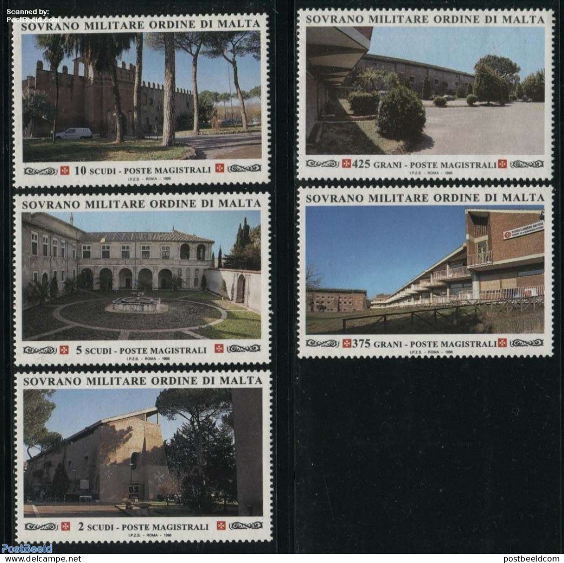 Sovereign Order Of Malta 1996 Giovanni Battista Institute 5v, Mint NH, Art - Castles & Fortifications - Schlösser U. Burgen