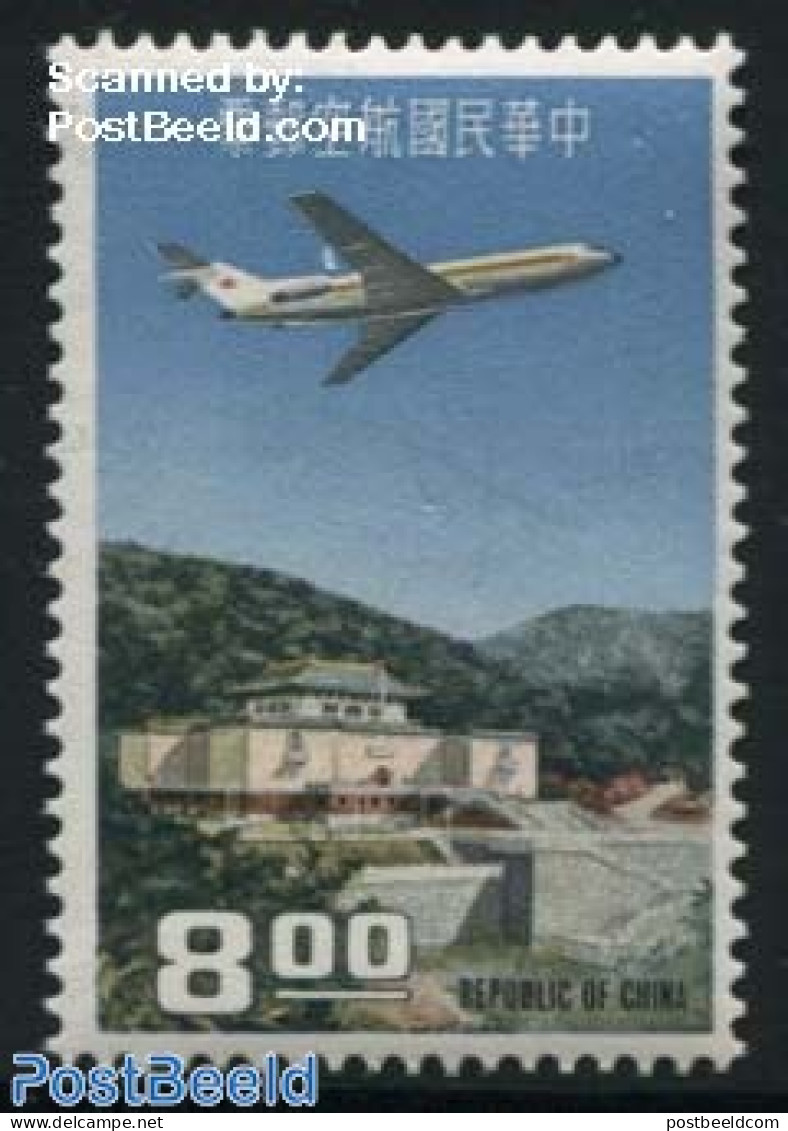 Taiwan 1967 8.00, Stamp Out Of Set, Mint NH, Transport - Aircraft & Aviation - Vliegtuigen