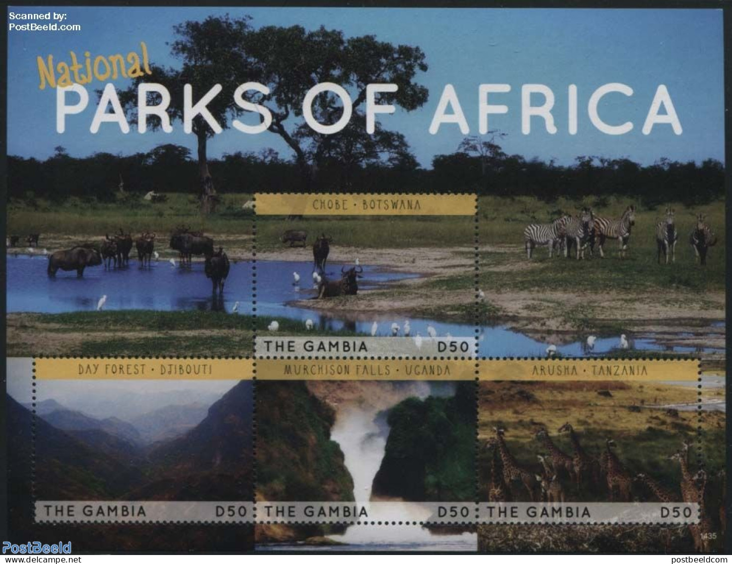 Gambia 2014 National Parks Of Africa 4v M/s, Mint NH, Nature - Animals (others & Mixed) - Giraffe - National Parks - W.. - Nature