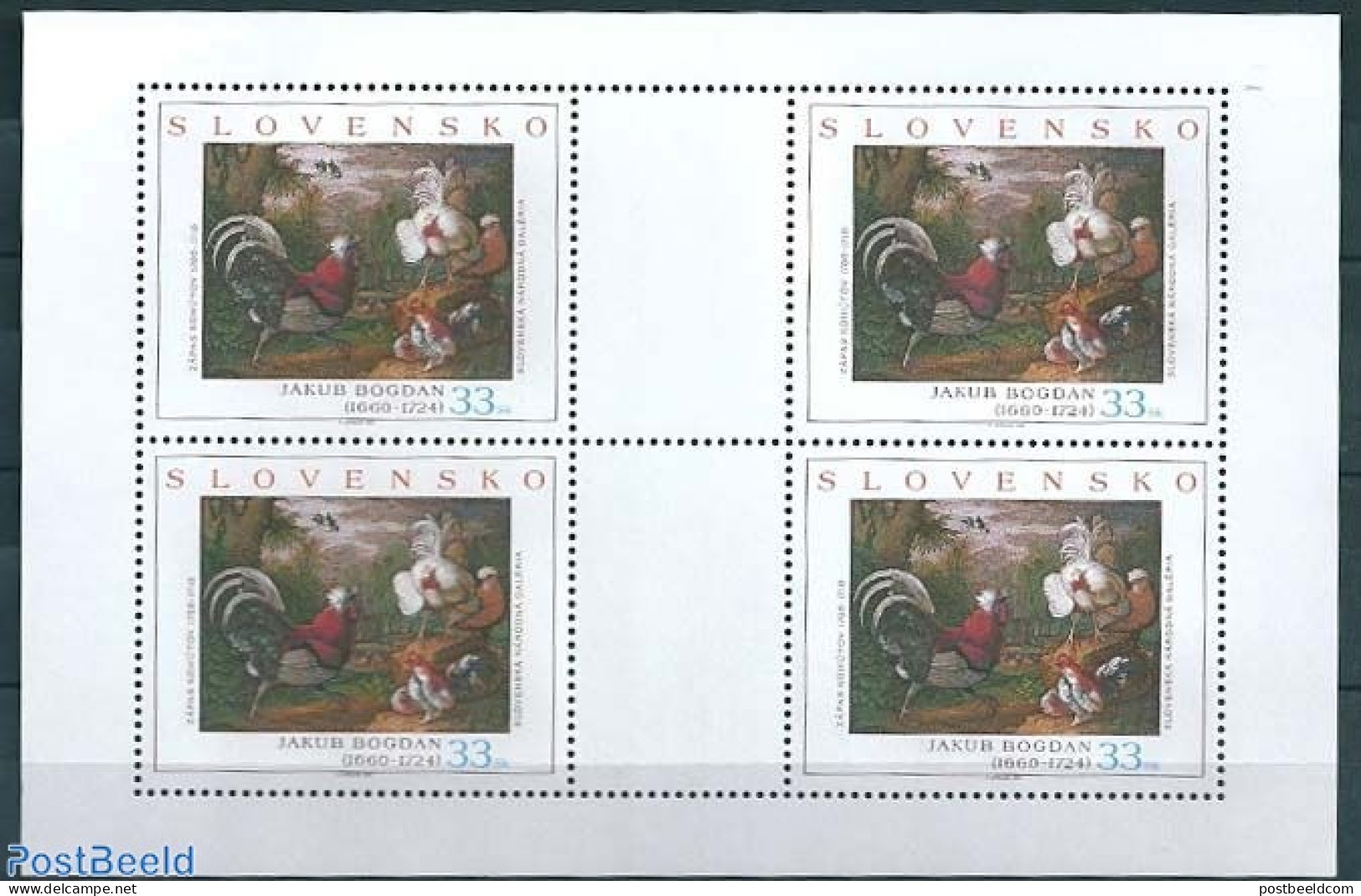 Slovakia 2004 Jakub Bogdan M/s, Mint NH, Nature - Birds - Poultry - Art - Paintings - Unused Stamps
