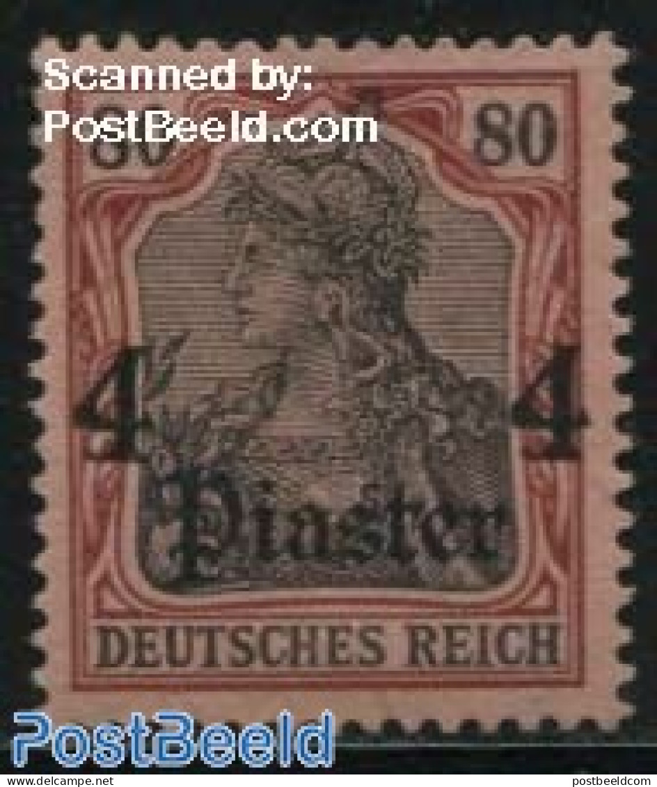 Türkiye 1905 German Post, 4Pia On 80Pf, Stamp Out Of Set, Unused (hinged) - Sonstige & Ohne Zuordnung