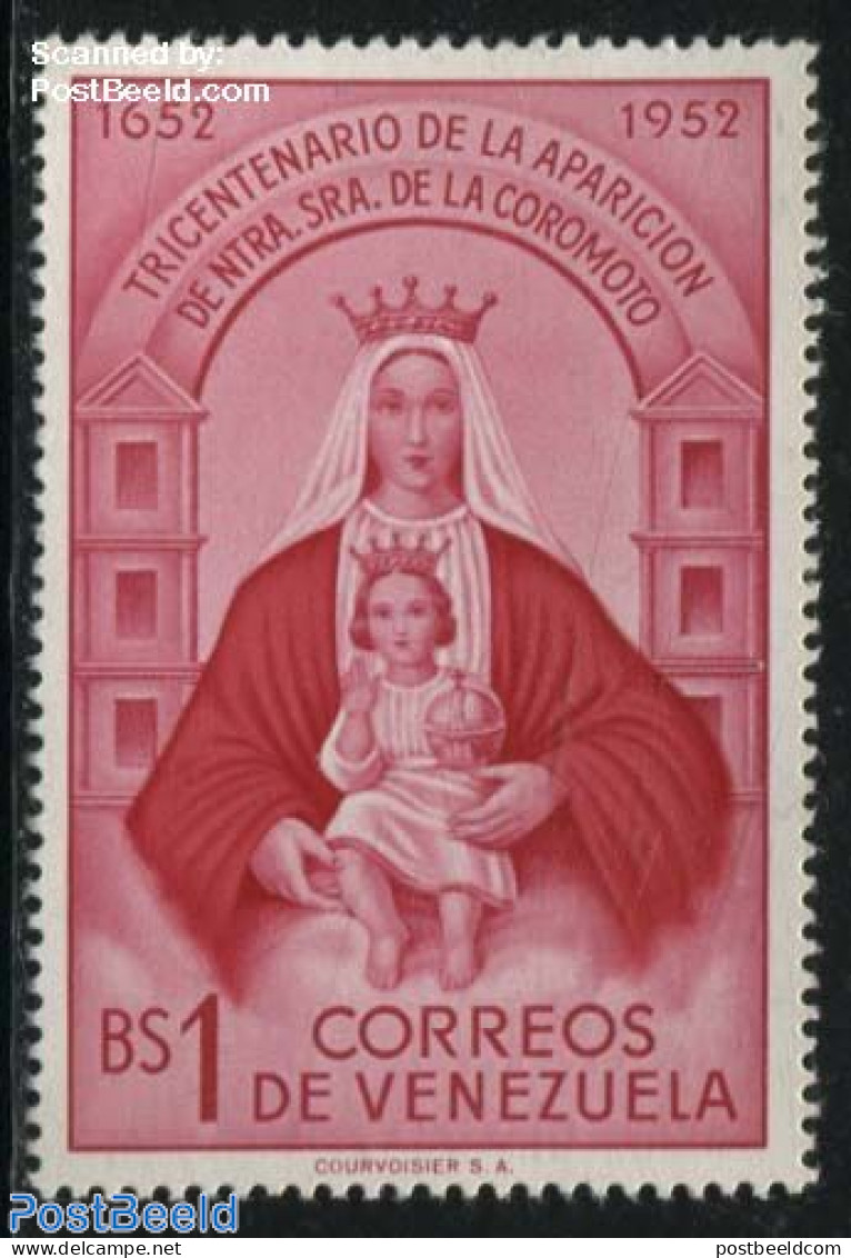 Venezuela 1952 1B, Stamp Out Of Set, Mint NH, Religion - Religion - Venezuela