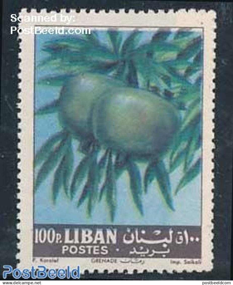 Lebanon 1962 100P, Stamp Out Of Set, Mint NH, Nature - Fruit - Obst & Früchte