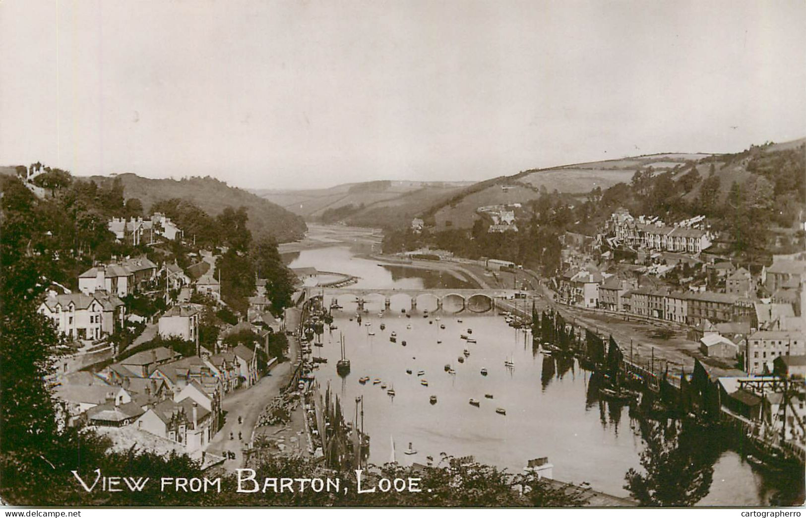 England Looe View From Barton With River And Bridge - Otros & Sin Clasificación