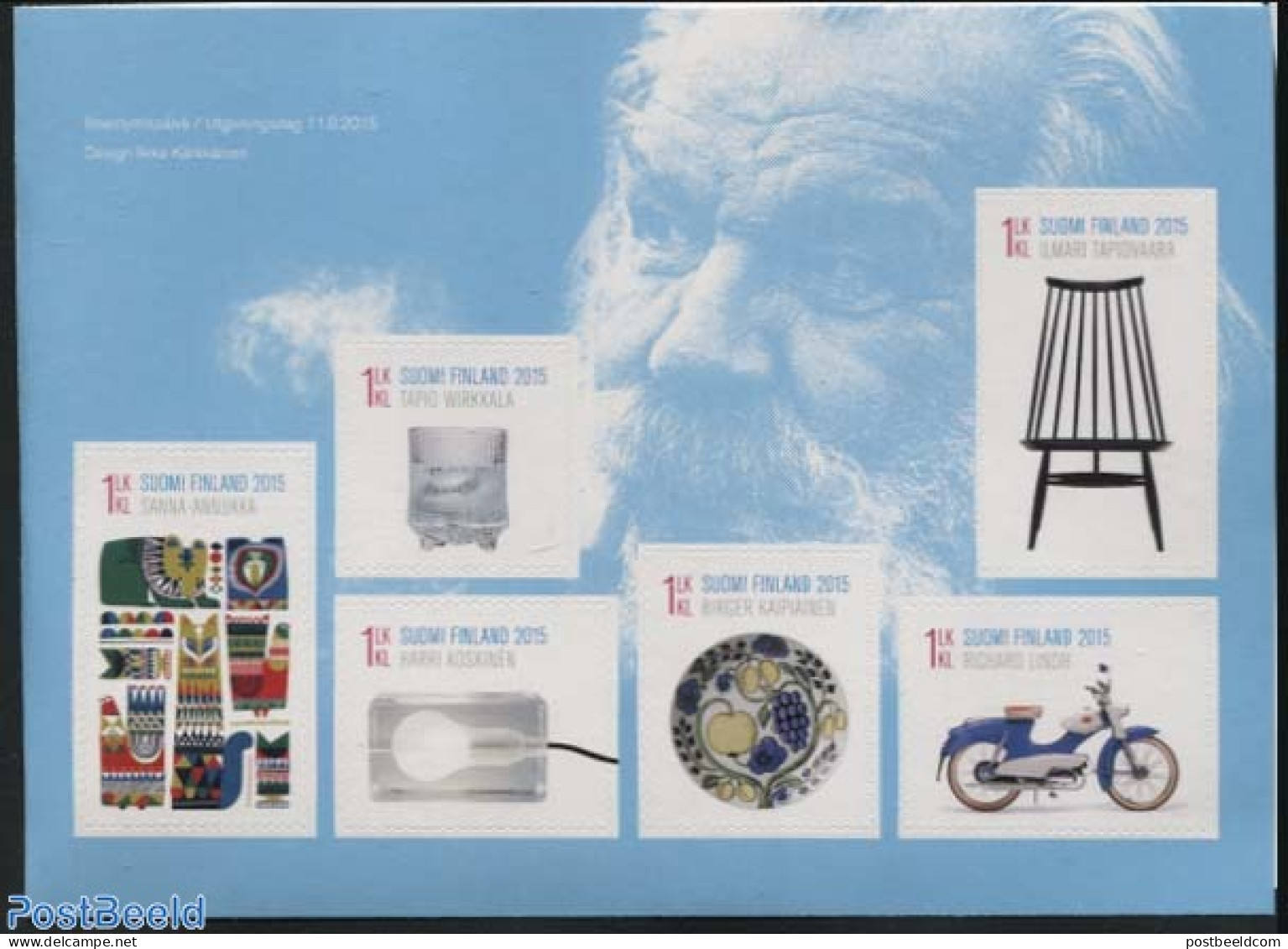 Finland 2015 Industrial Design 6v S-a In Foil Booklet, Mint NH, Nature - Transport - Bears - Cats - Fish - Poultry - M.. - Neufs