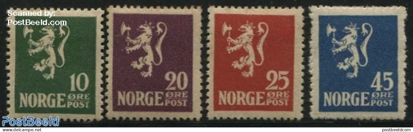 Norway 1922 Definitives 4v, Unused (hinged) - Ongebruikt