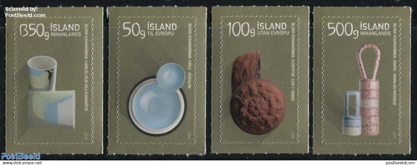 Iceland 2016 Icelandic Design, Ceramics 4v S-a, Mint NH, Art - Ceramics - Unused Stamps