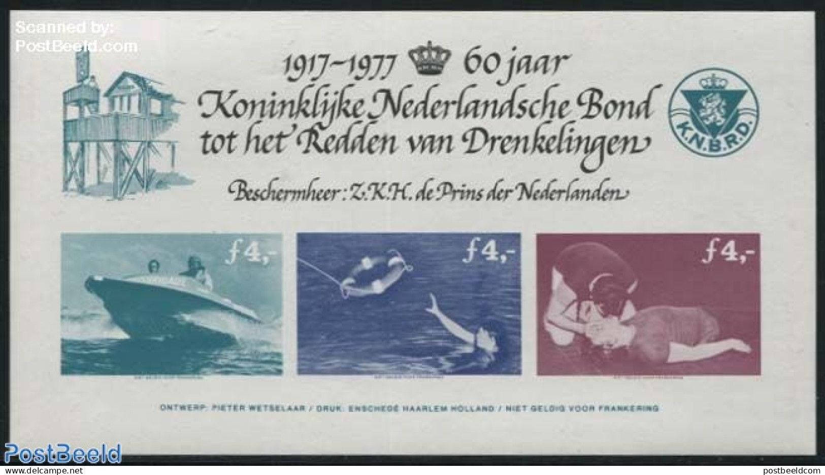 Netherlands, Memorial Stamps 1977 Life Saving S/s, Imperforated, Mint NH, Transport - Ships And Boats - Barche