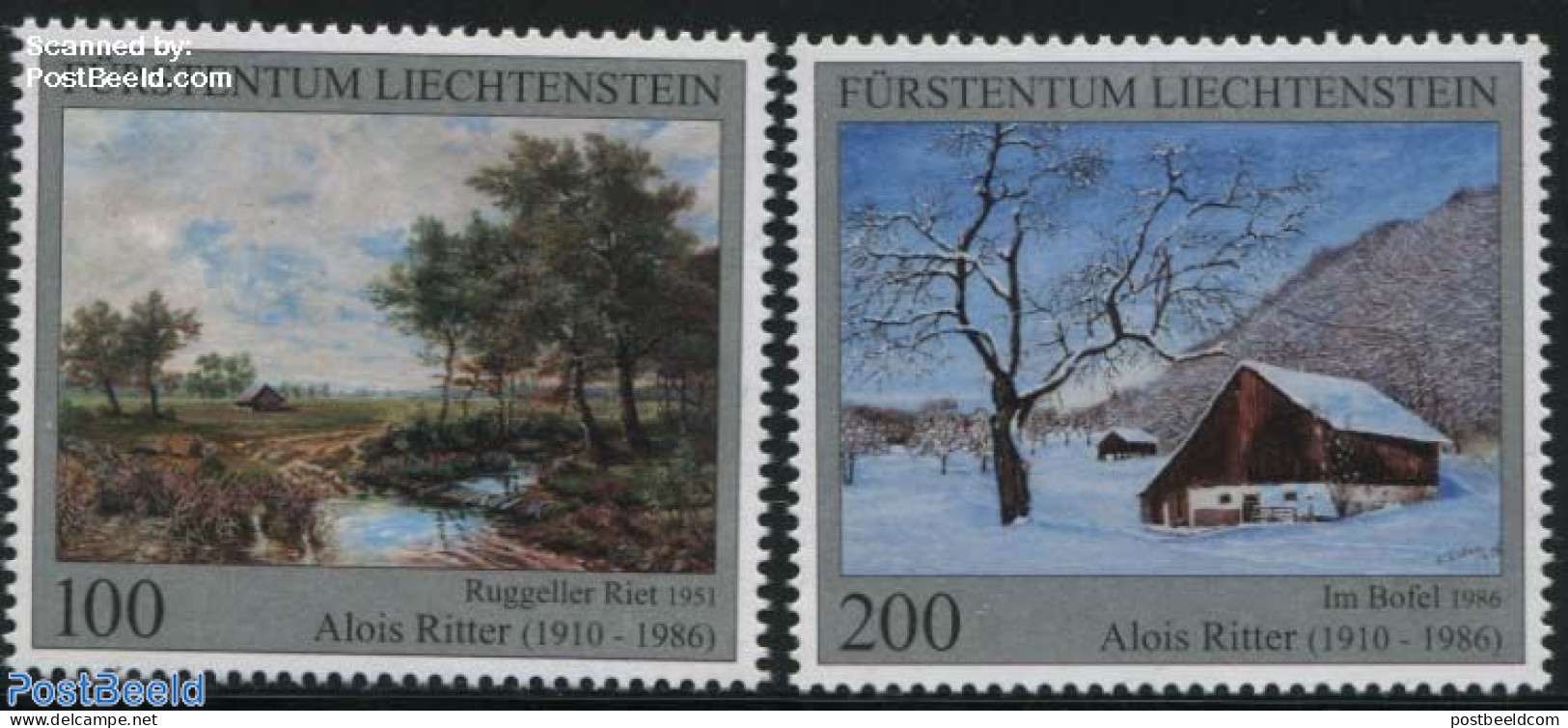 Liechtenstein 2016 Alois Ritter 2v, Mint NH, Art - Paintings - Unused Stamps