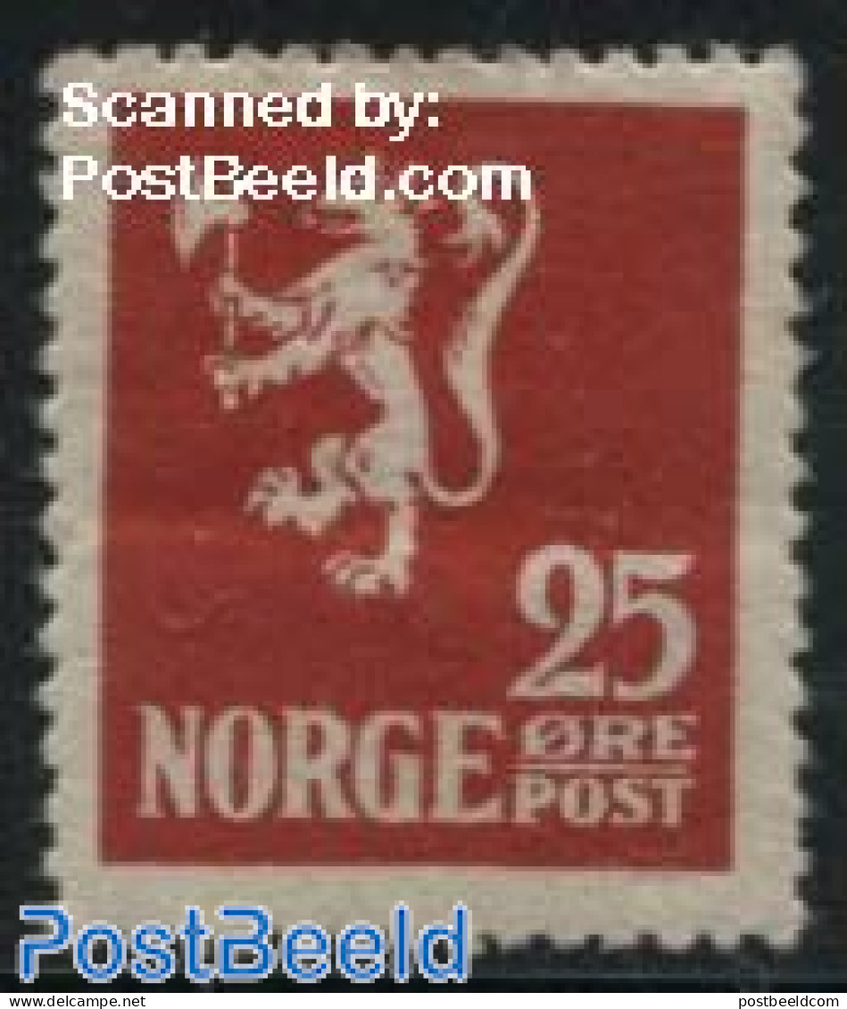 Norway 1922 25o, Stamp Out Of Set, Unused (hinged) - Unused Stamps