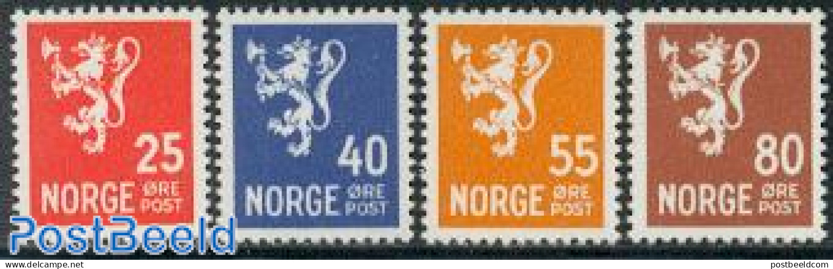 Norway 1946 Definitives 4v, Unused (hinged), History - Coat Of Arms - Ongebruikt