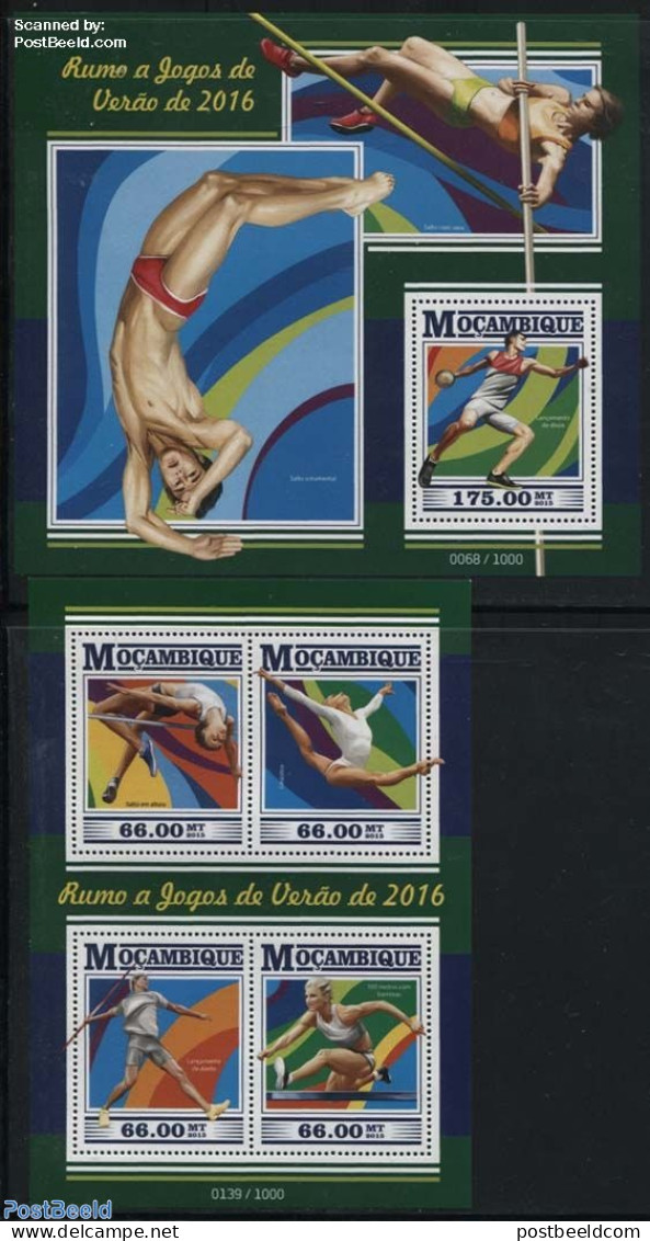 Mozambique 2015 Olympic Games Rio 2 S/s, Mint NH, Sport - Athletics - Olympic Games - Athlétisme