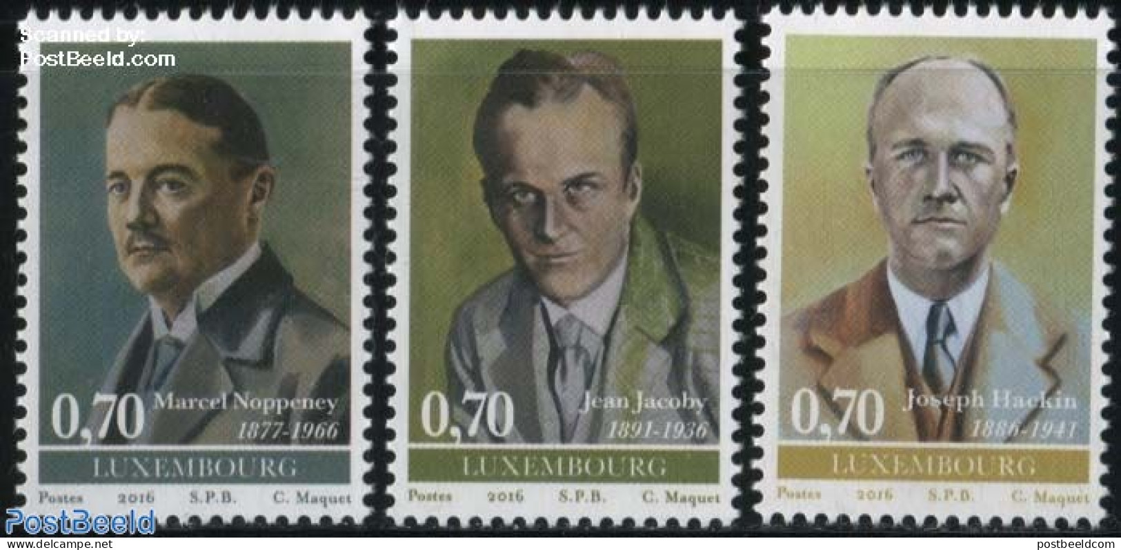 Luxemburg 2016 Famous Persons 3v, Mint NH, Art - Authors - Neufs