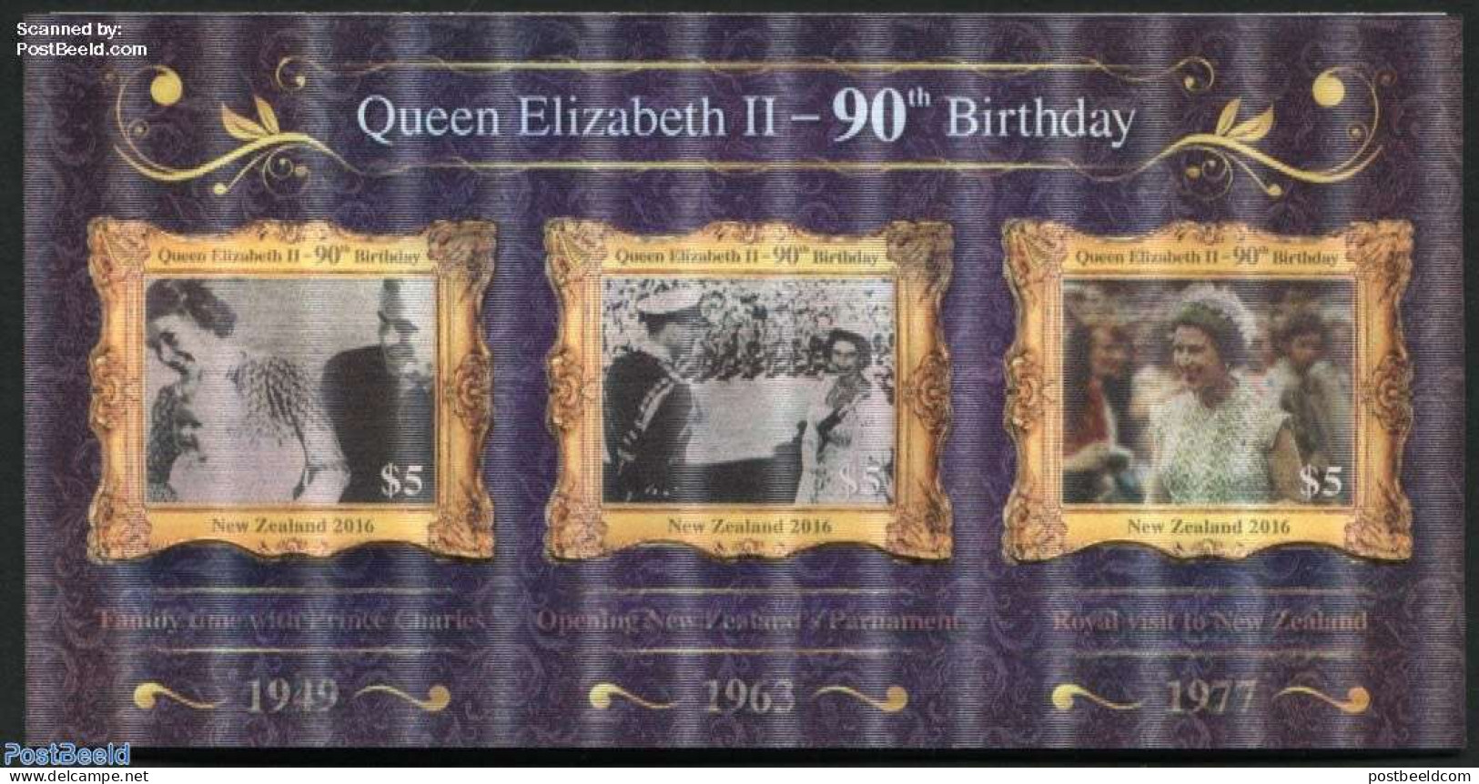 New Zealand 2016 Queen Elizabeth 90th Birthday 3D-s/s, Mint NH, History - Various - Kings & Queens (Royalty) - 3-D Sta.. - Ungebraucht