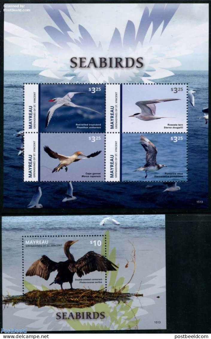 Saint Vincent & The Grenadines 2015 Seabirds 2 S/s, Mint NH, Nature - Birds - St.Vincent Y Las Granadinas