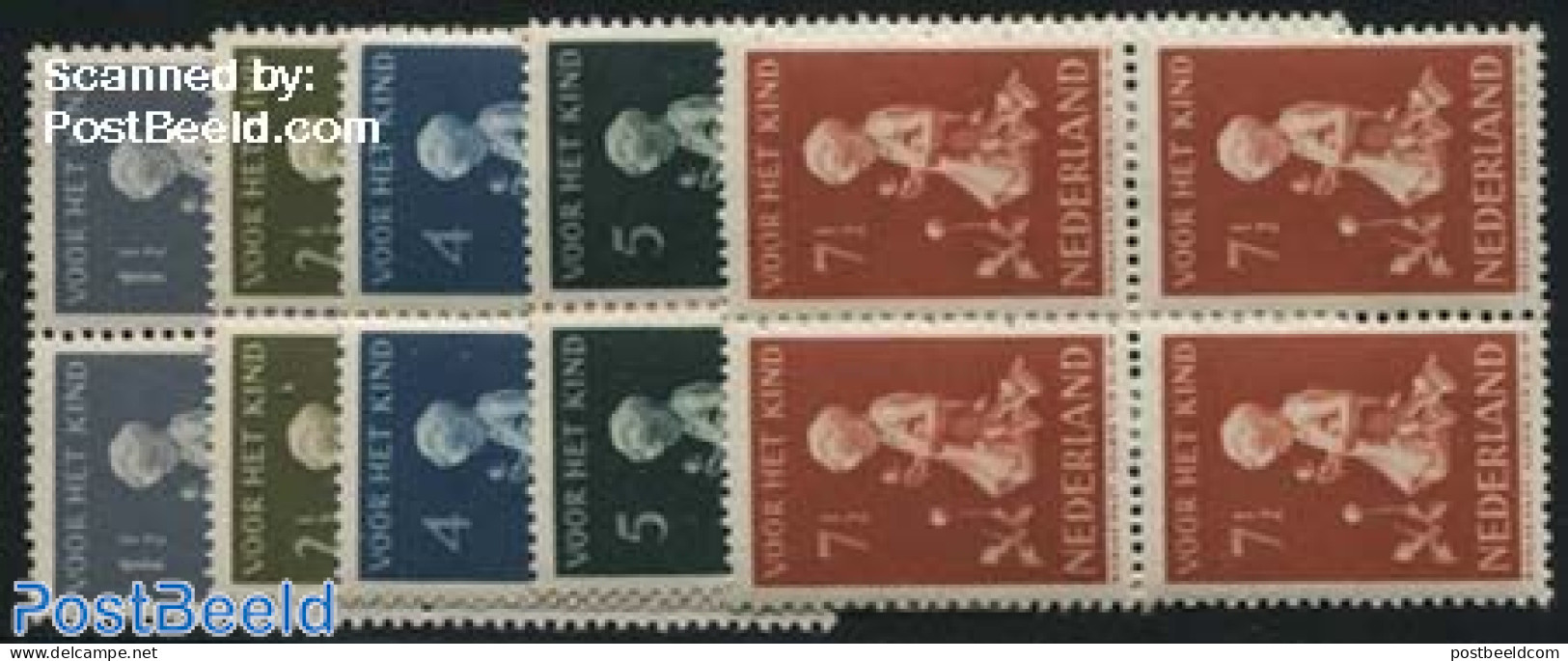 Netherlands 1940 Child Welfare 5v, Blocks Of 4 [+], Mint NH - Unused Stamps