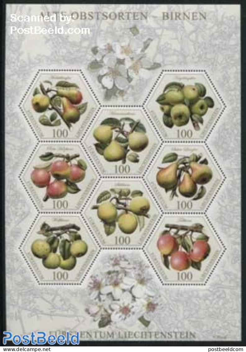 Liechtenstein 2016 Pears 8v M/s, Mint NH, Nature - Fruit - Neufs