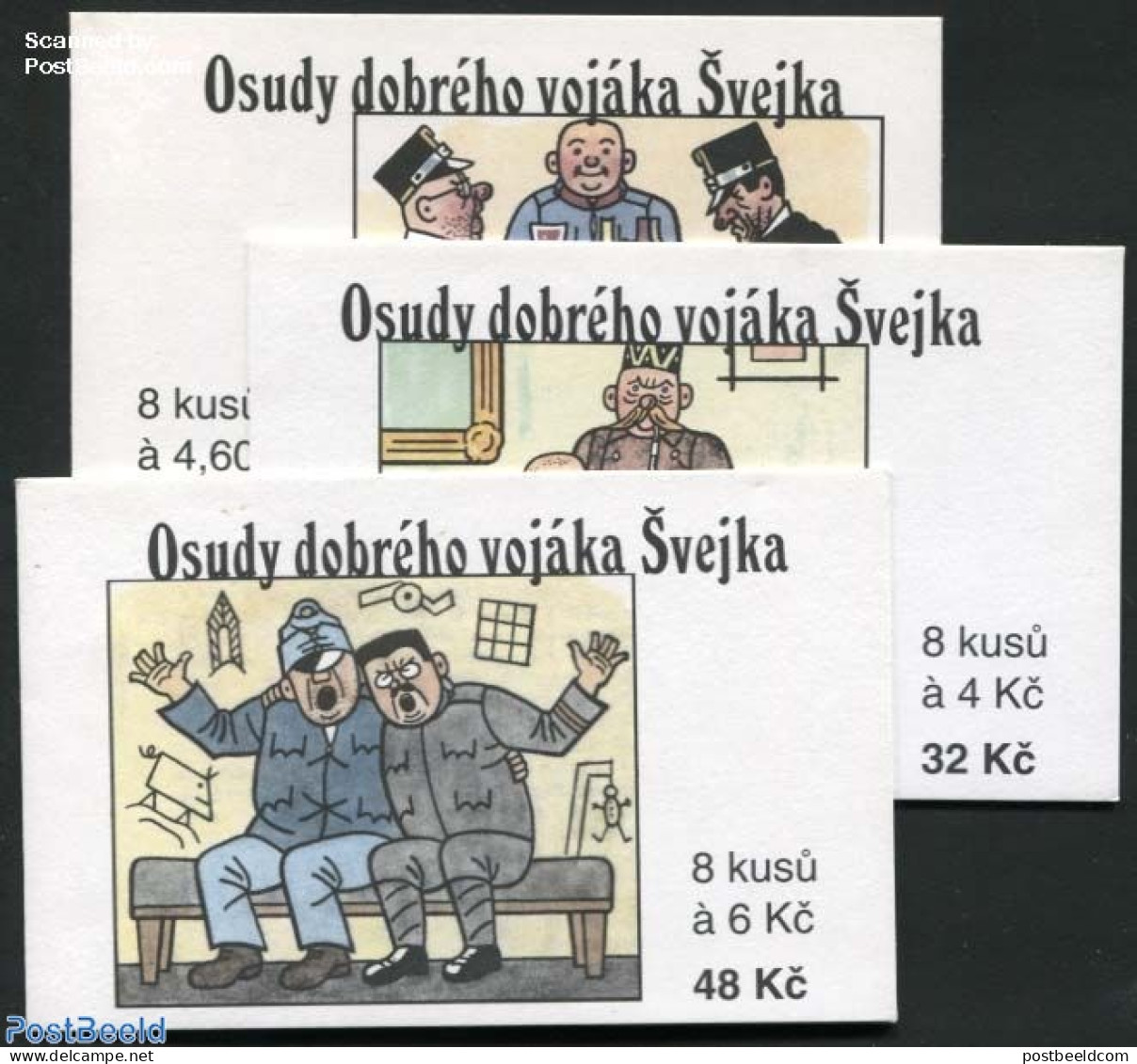 Czech Republic 1997 Soldier Schwejk 3 Booklets, Mint NH, Health - History - Nature - Disabled Persons - Militarism - D.. - Autres & Non Classés