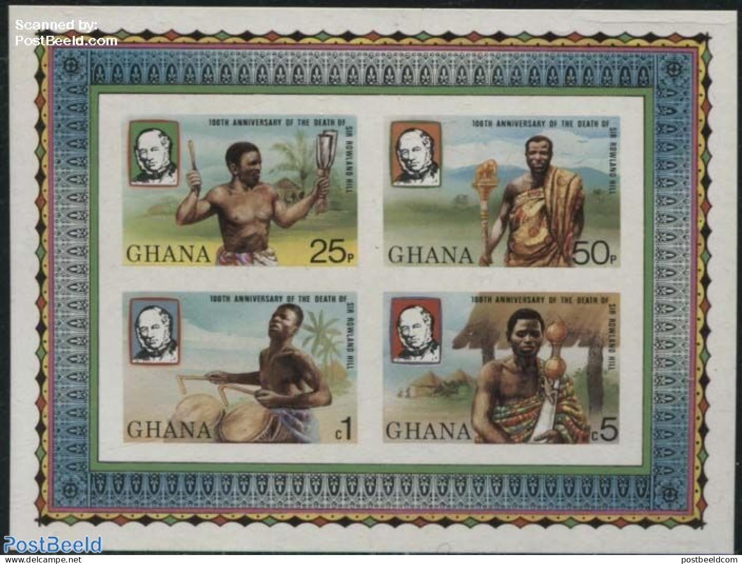 Ghana 1980 Sir Rowland Hill S/s, Imperforated, Mint NH, Performance Art - Music - Música