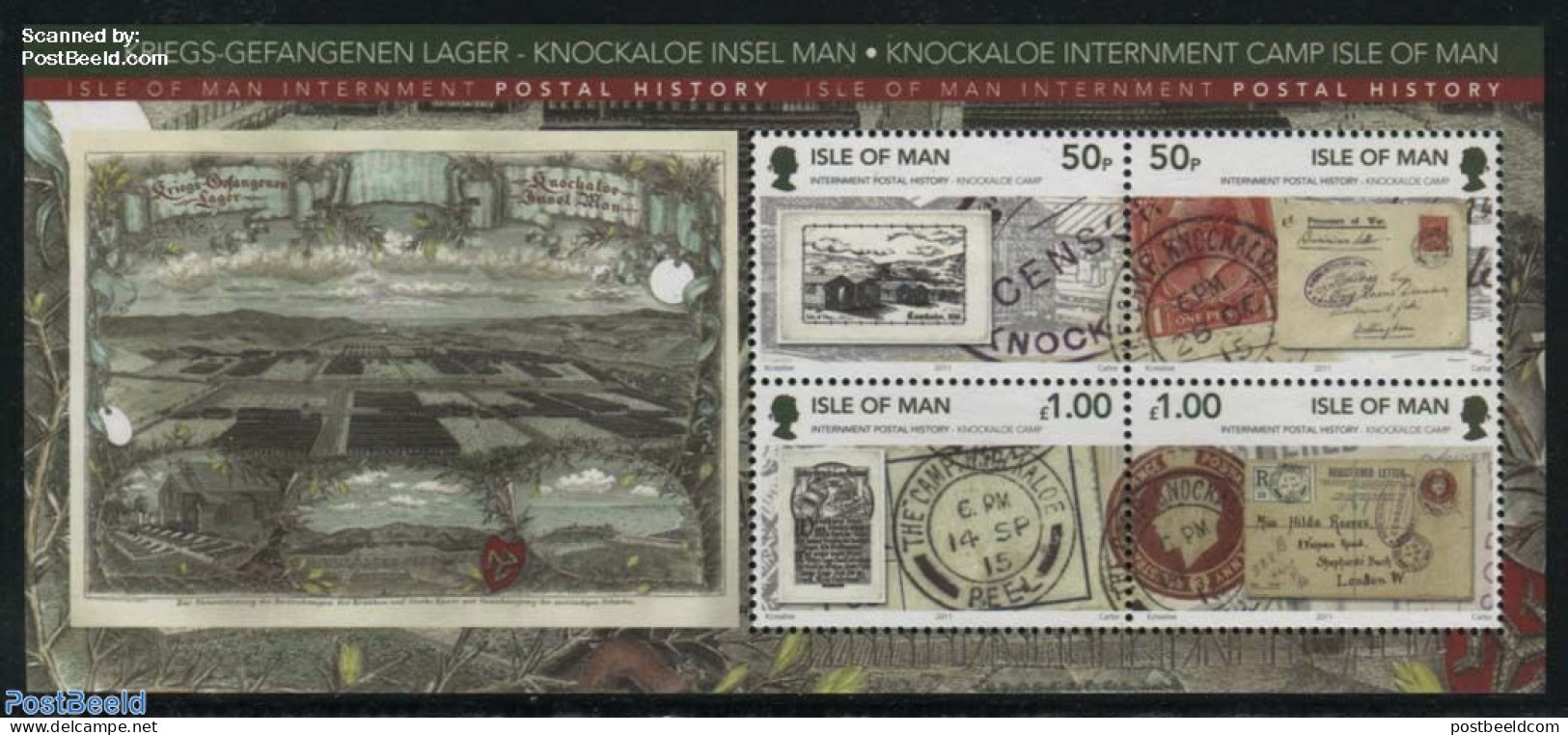 Isle Of Man 2011 Postal History S/s, Mint NH, Stamps On Stamps - Postzegels Op Postzegels