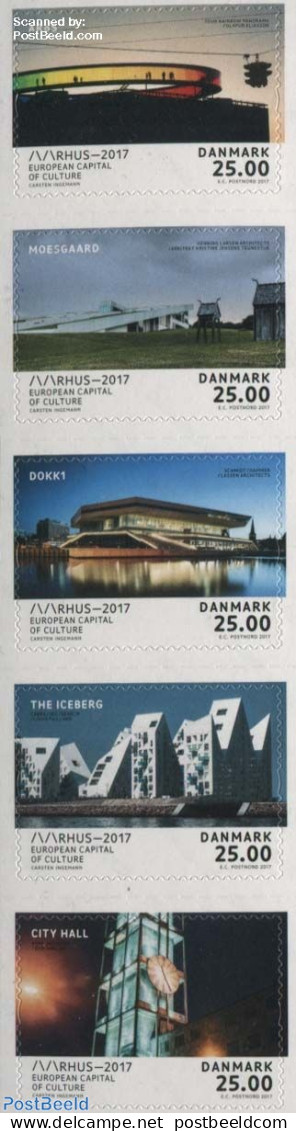 Denmark 2017 Aarhus European Capital Of Culture 5v S-a, Mint NH, History - Europa Hang-on Issues - Art - Clocks - Mode.. - Nuevos