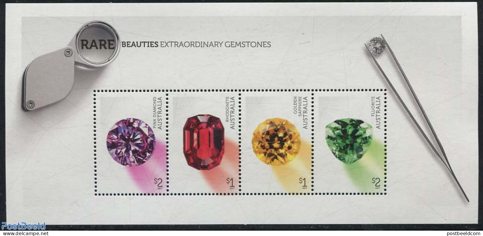 Australia 2017 Rare Beauties S/s, Mint NH, History - Geology - Unused Stamps