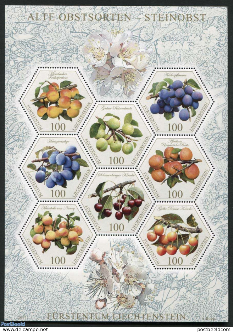 Liechtenstein 2017 Old Fruit Variations 8v M/s, Mint NH, Nature - Fruit - Unused Stamps