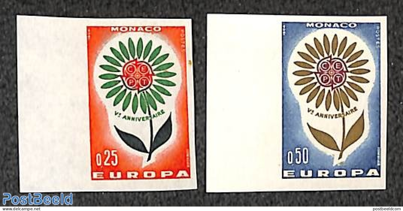 Monaco 1964 Europa Cept 2v Imperforated, Mint NH, History - Europa (cept) - Neufs
