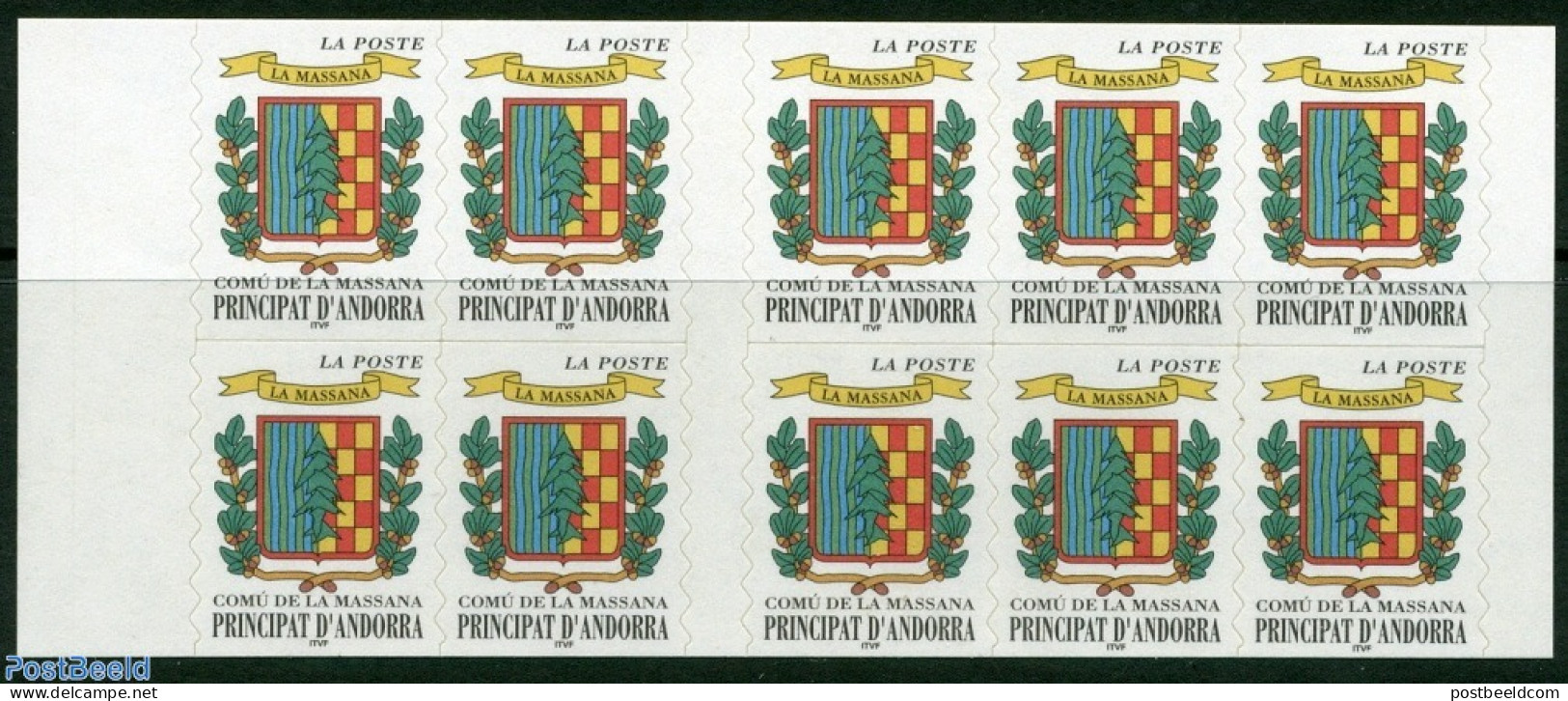 Andorra, French Post 1999 Coat Of Arms Booklet S-a, Mint NH, History - Coat Of Arms - Stamp Booklets - Ongebruikt