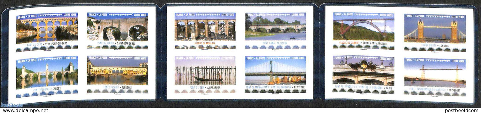 France 2017 Bridges 12v In Booklet S-a, Mint NH, Stamp Booklets - Art - Bridges And Tunnels - Neufs