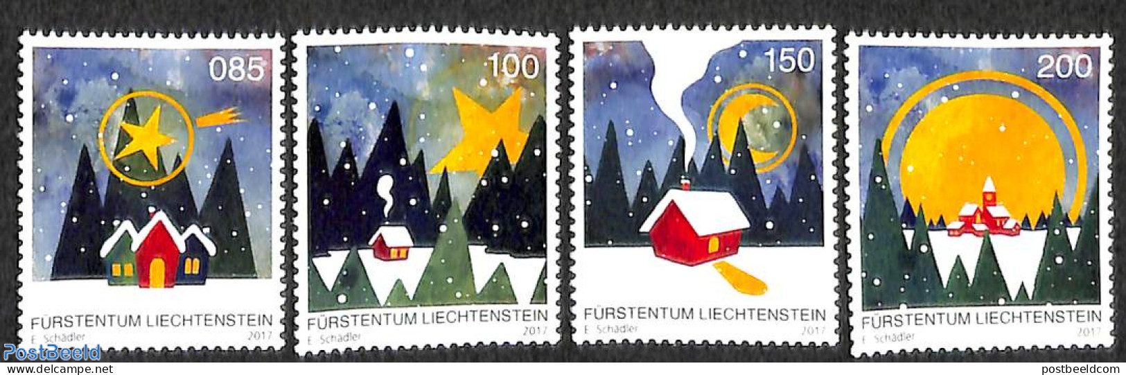Liechtenstein 2017 Christmas 4v S-a, Mint NH, Religion - Christmas - Unused Stamps