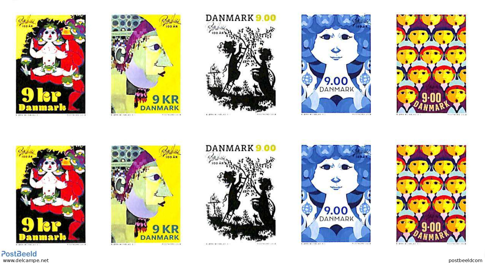 Denmark 2018 Bjorn Wiinblad M/s, Mint NH, Art - Modern Art (1850-present) - Poster Art - Unused Stamps