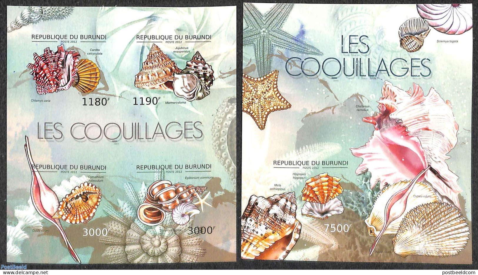 Burundi 2012 Shells 2 S/s, Mint NH, Shells & Crustaceans - Marine Life