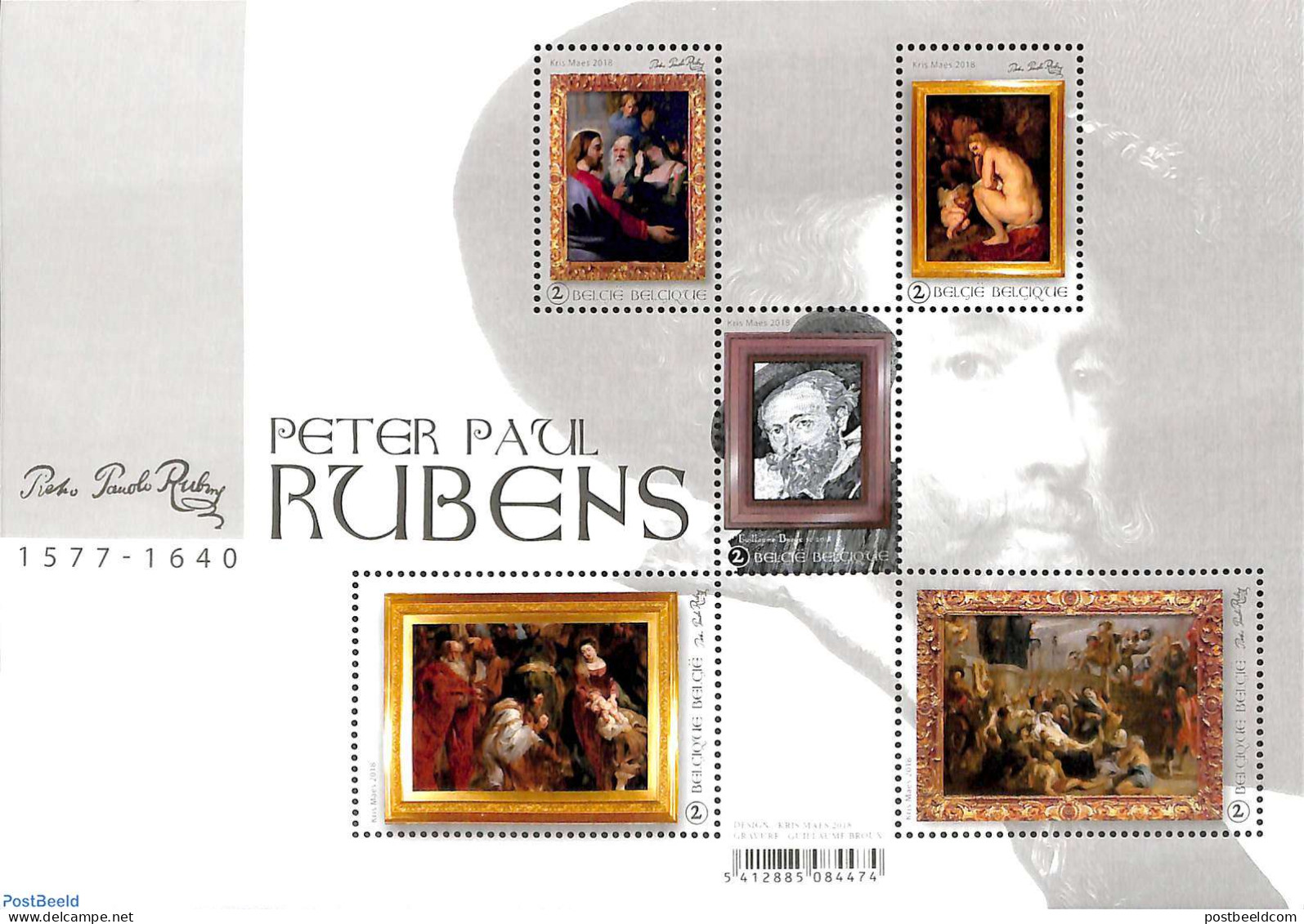 Belgium 2018 Peter Paul Rubens 5v M/s, Mint NH, Art - Paintings - Rubens - Ungebraucht