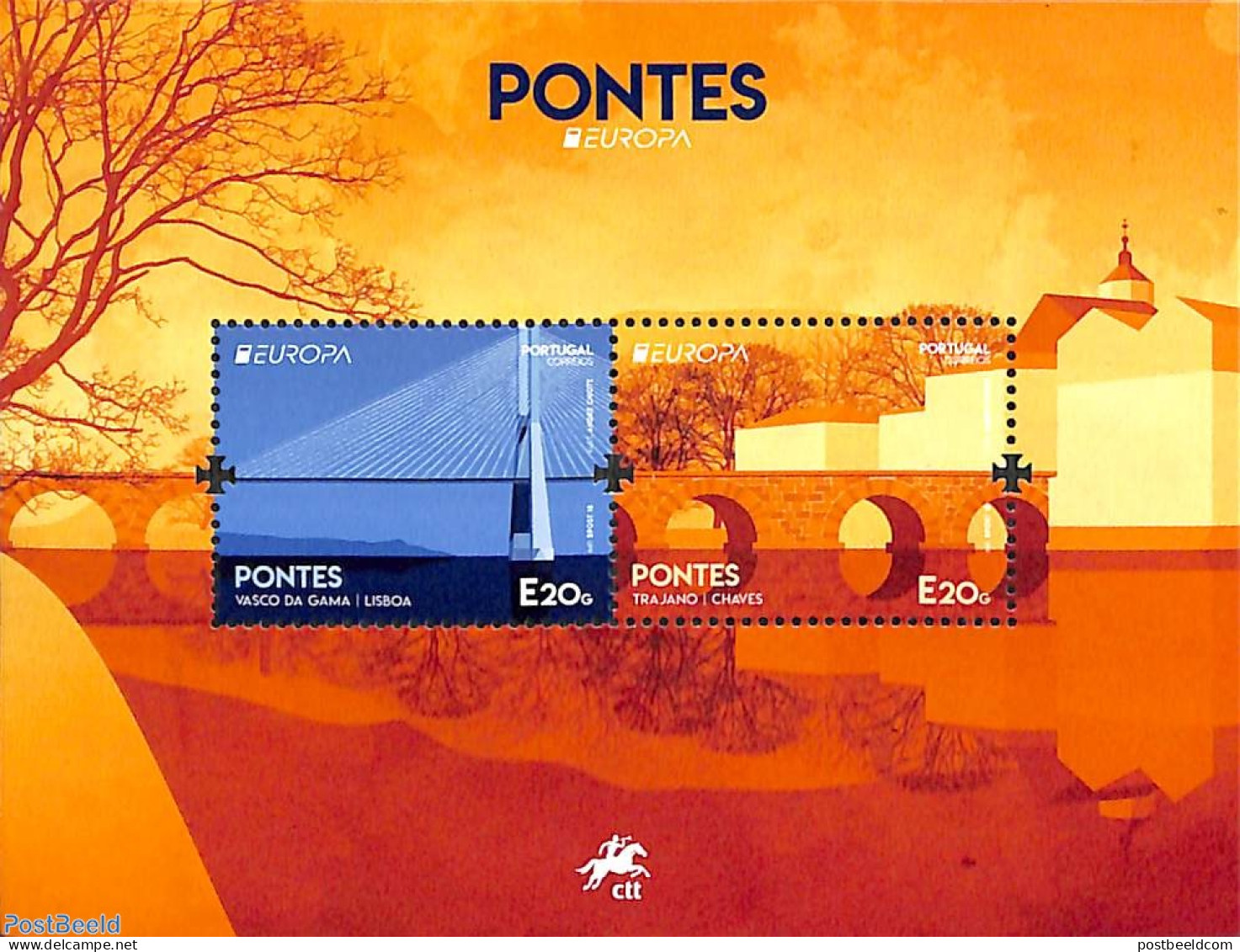 Portugal 2018 Europa, Bridges S/s, Mint NH, History - Europa (cept) - Art - Bridges And Tunnels - Neufs