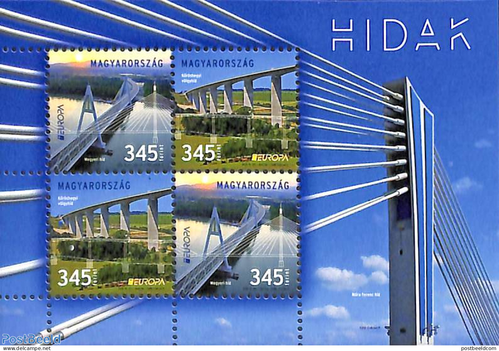 Hungary 2018 Europa, Bridges S/s, Mint NH, History - Europa (cept) - Art - Bridges And Tunnels - Nuevos