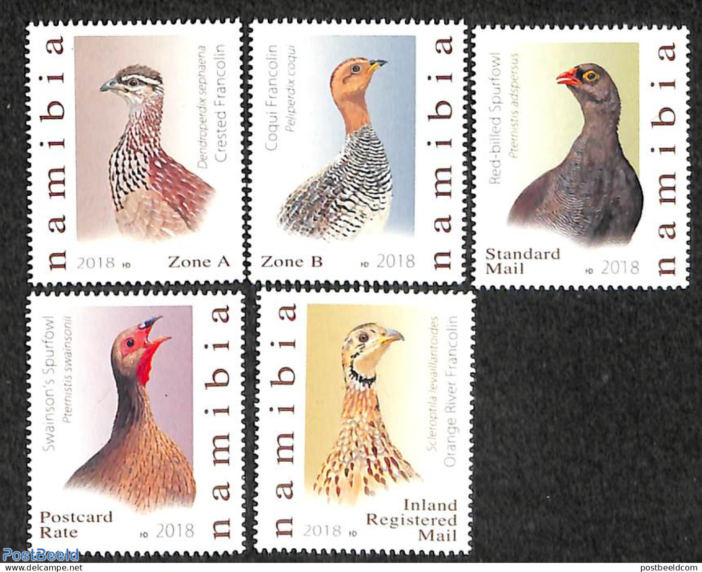 Namibia 2018 Birds 5v, Mint NH, Nature - Birds - Namibia (1990- ...)