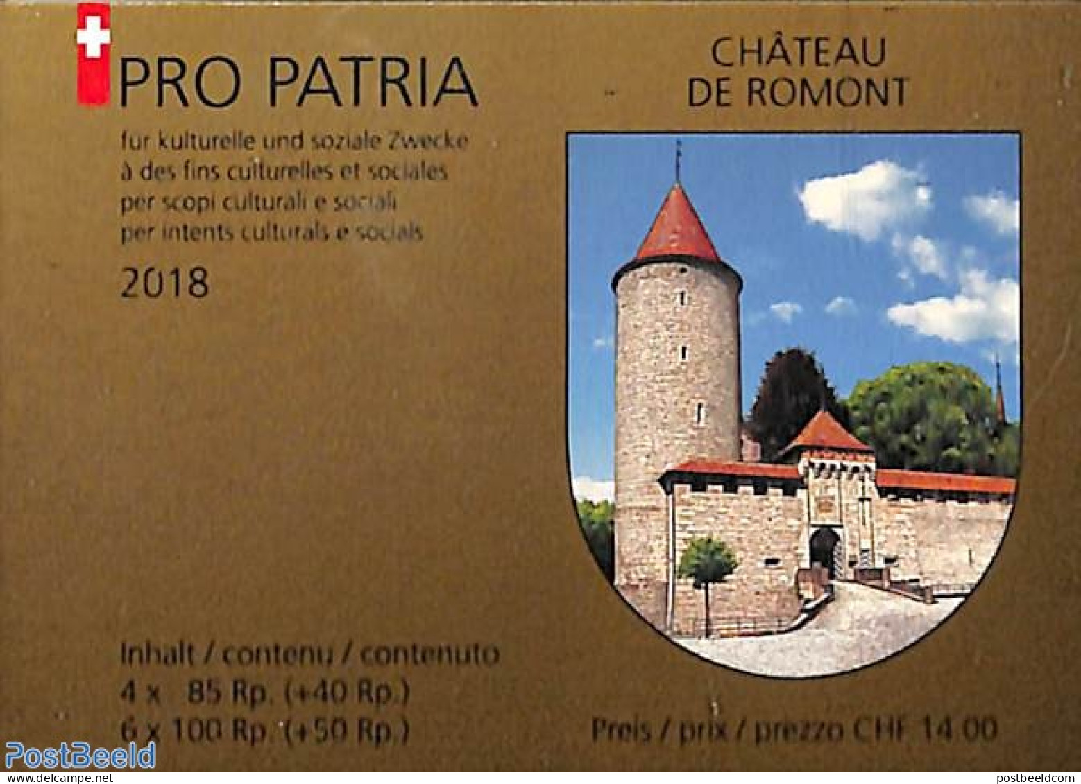 Switzerland 2018 Pro Patria Booklet, Mint NH, Stamp Booklets - Art - Castles & Fortifications - Nuevos