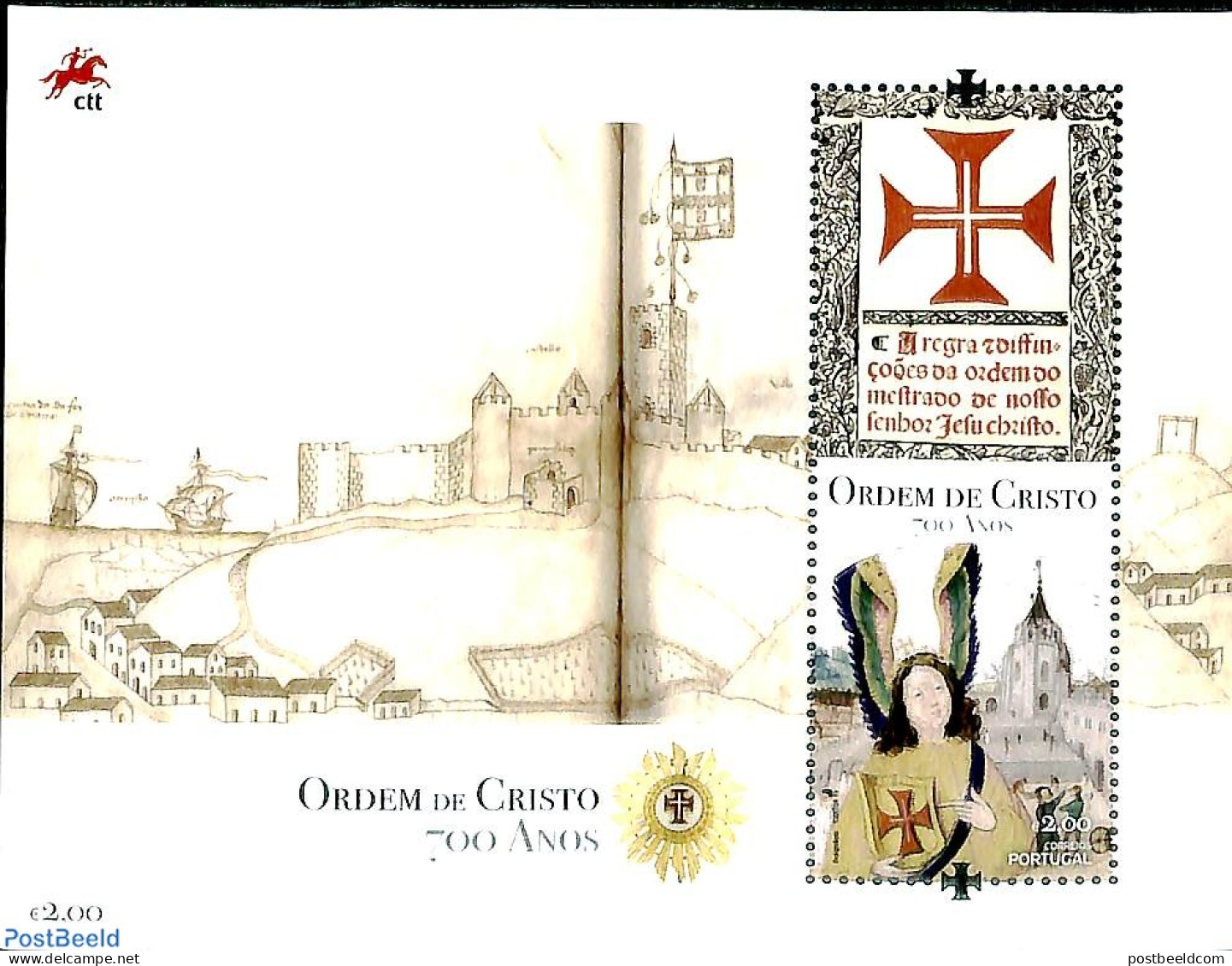 Portugal 2019 Ordem Cristo S/s, Mint NH, Religion - Transport - Religion - Ships And Boats - Unused Stamps