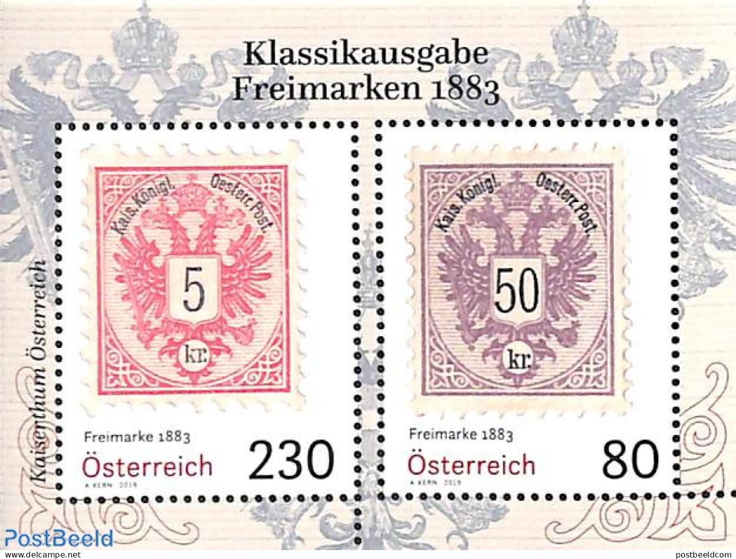 Austria 2019 Stamps Of 1883 S/s, Mint NH, Stamps On Stamps - Nuovi
