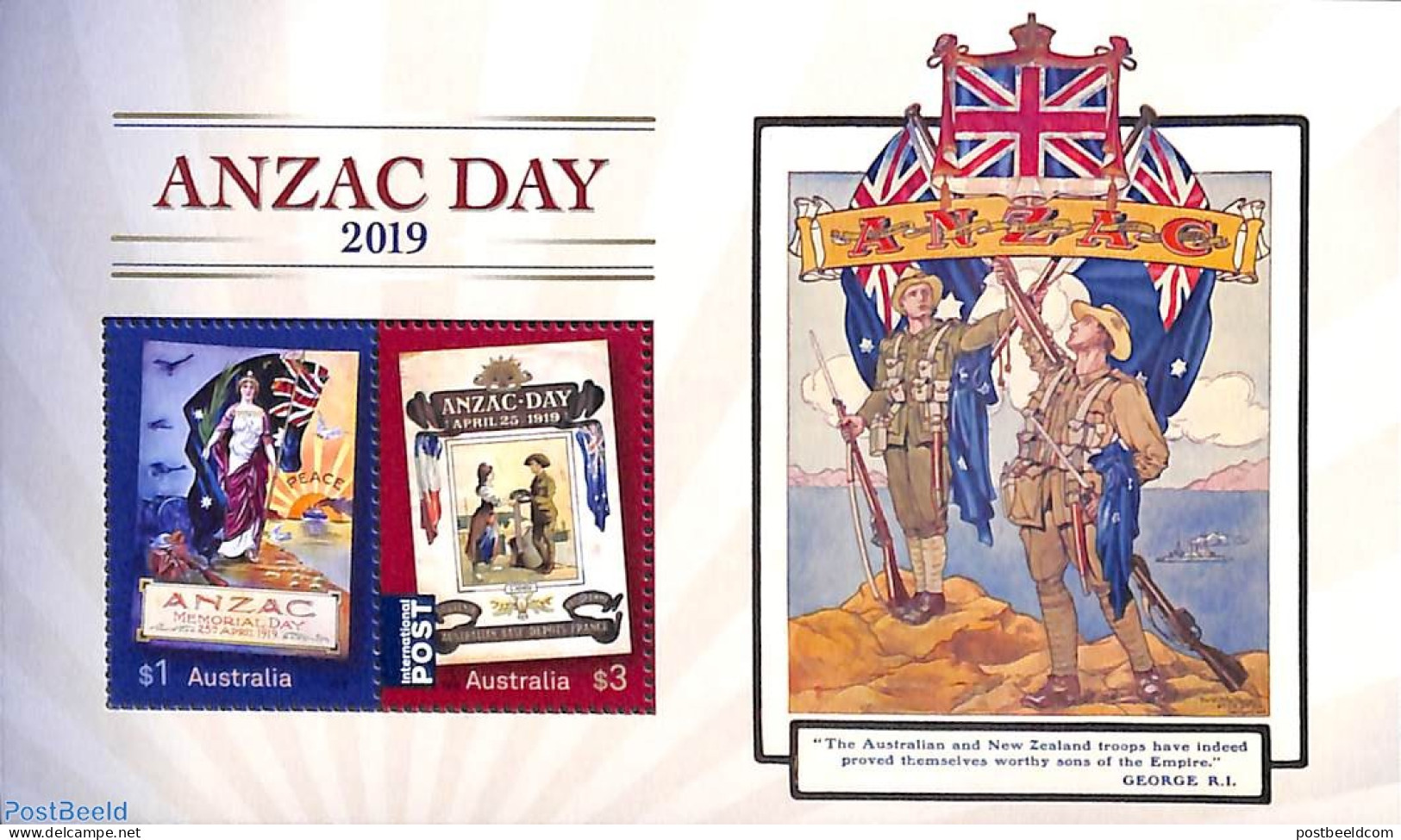 Australia 2019 ANZAC S/s, Mint NH, History - Transport - Militarism - Aircraft & Aviation - Ships And Boats - Neufs
