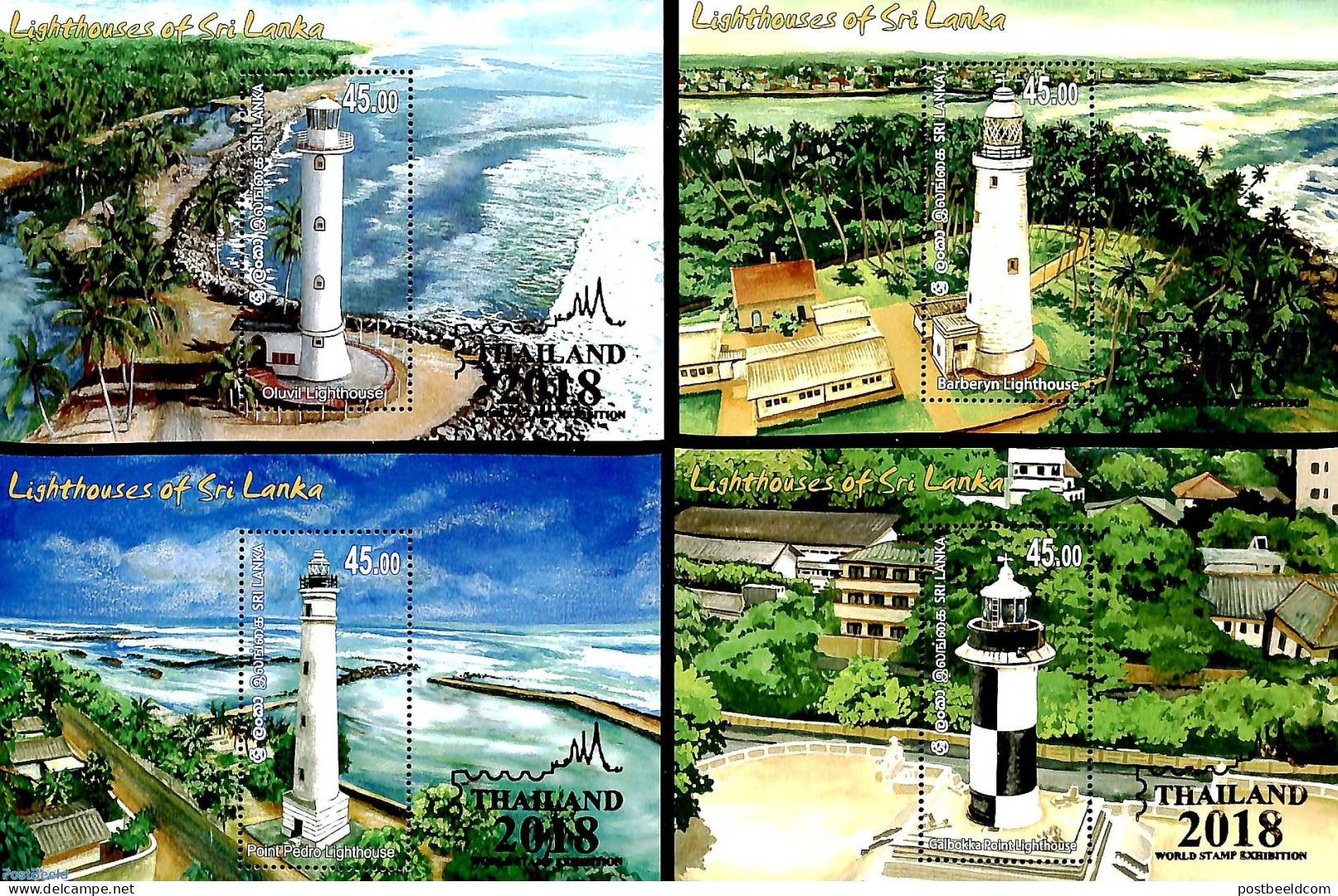 Sri Lanka (Ceylon) 2018 Lighthouses, Thailand 2018 Overprints 4 S/s, Mint NH, Various - Philately - Lighthouses & Safe.. - Leuchttürme