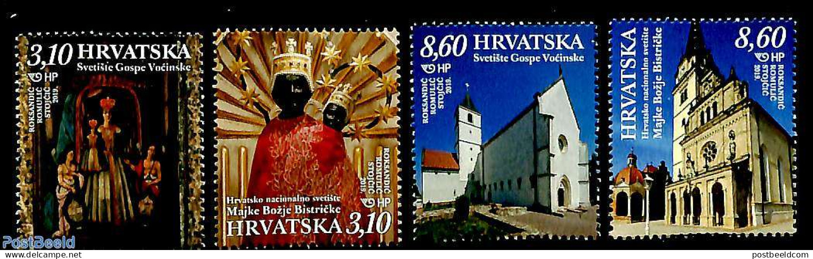 Croatia 2019 Marian Shrines 4v, Mint NH, Religion - Religion - Kroatien
