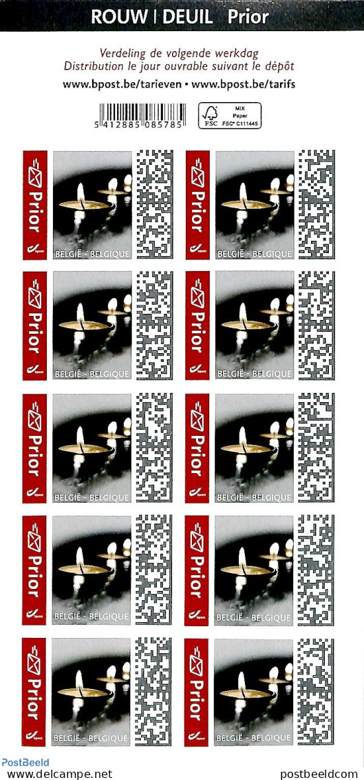 Belgium 2019 Priority Mourning Stamp M/s S-a, Mint NH - Nuevos