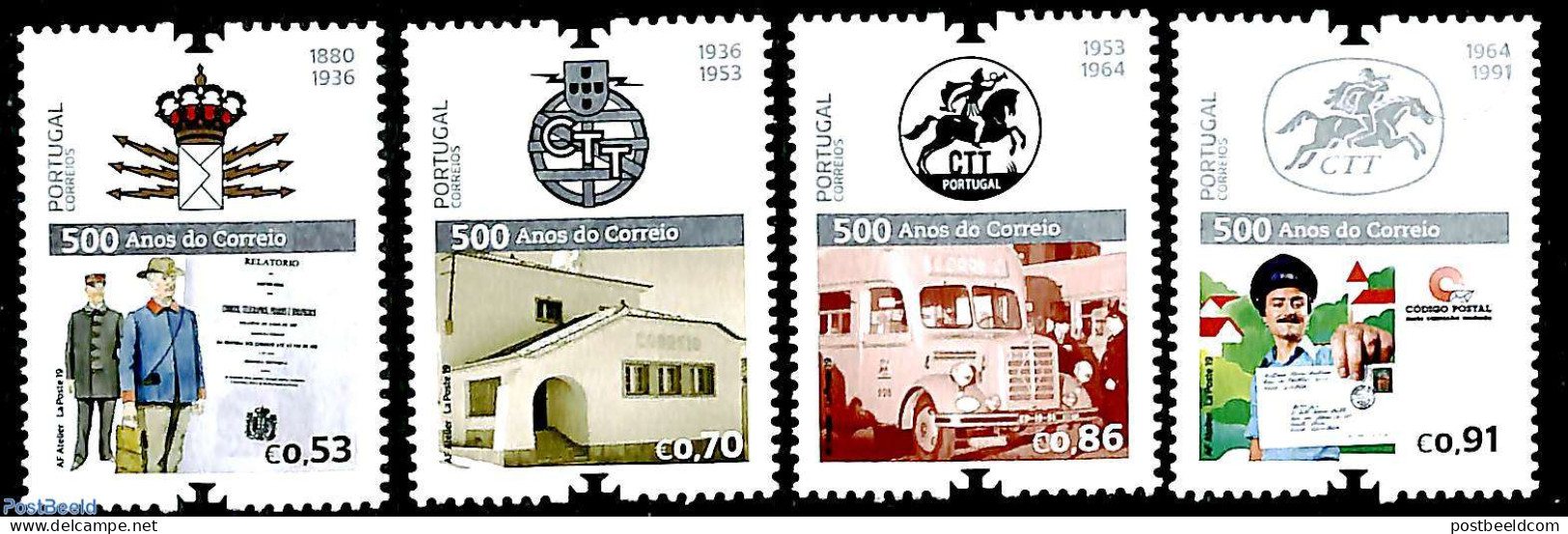 Portugal 2019 500 Years Post 4v, Mint NH, Transport - Post - Automobiles - Neufs