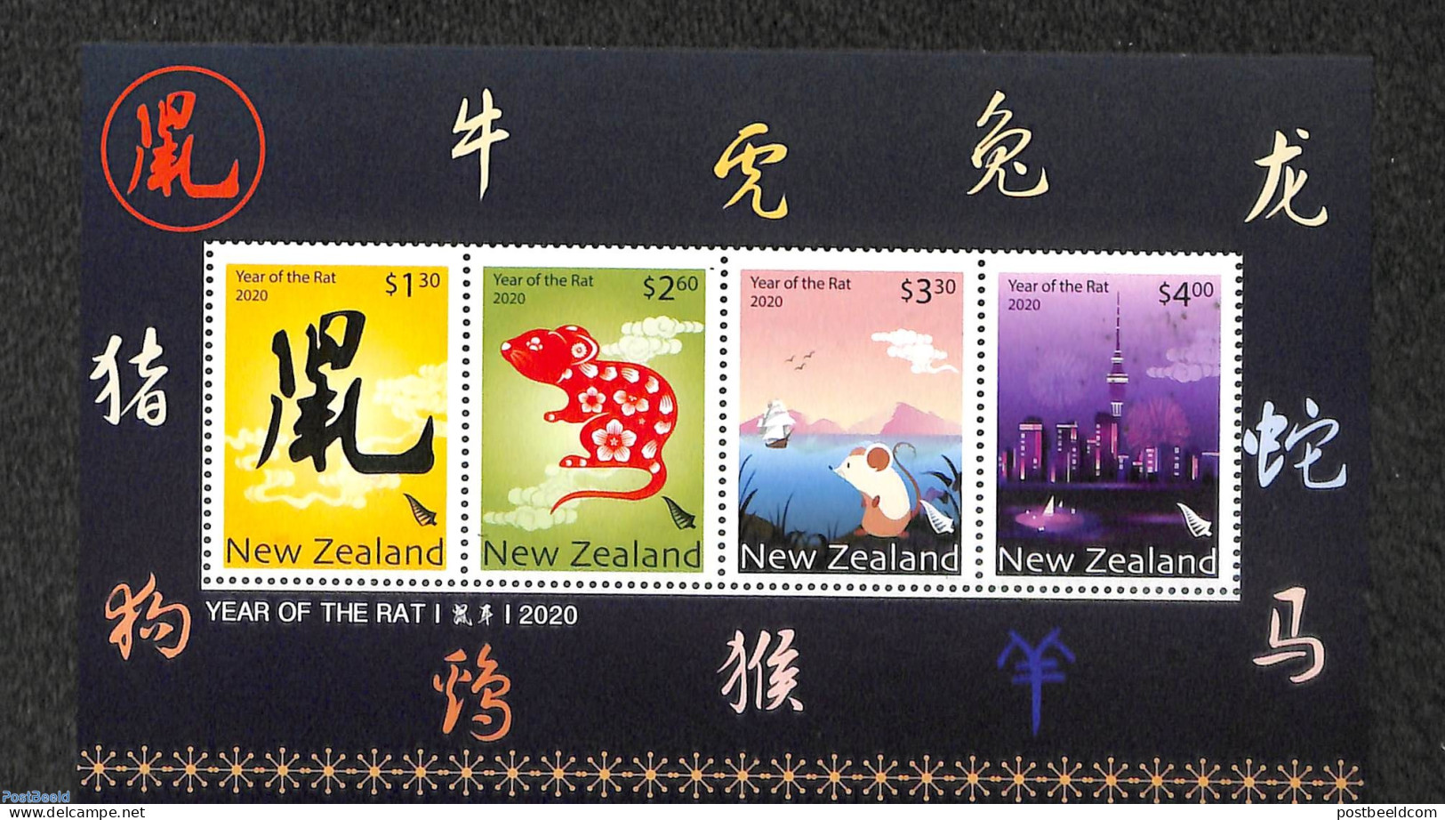 New Zealand 2020 Year Of The Rat S/s, Mint NH, Various - New Year - Nuevos