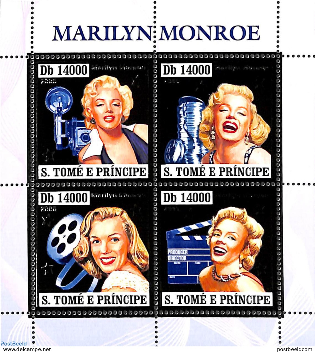 Sao Tome/Principe 2006 Marilyn Monroe 4v M/s, Silver, Mint NH, Performance Art - Marilyn Monroe - Sao Tomé Y Príncipe