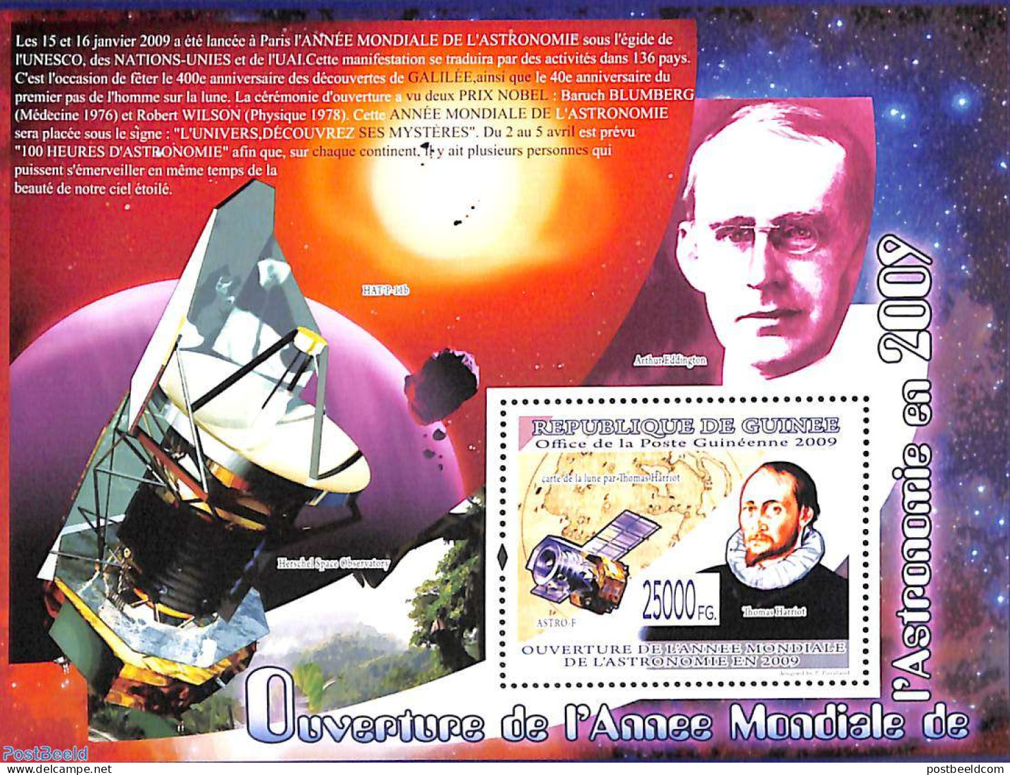 Guinea, Republic 2009 Astronomic Year S/s, Mint NH, Science - Transport - Astronomy - Space Exploration - Astrology